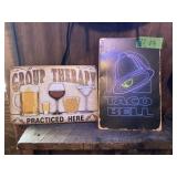 TACO BELL + THERAPY SIGNS X2