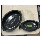 ENAMEL ROASTER PANS X2