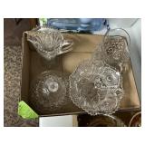 VINTAGE GLASSWARE-BUTTER DISH, PITCHER ETC X4