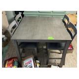 TALL TABLE W 4 CHAIRS, 36"H X 42"W X 42"D