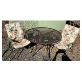 METAL TABLE + 2 PATIO CHAIR