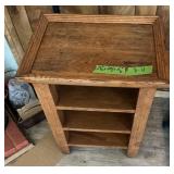 OAK SIDE TABLE W 3 SHELVES 27" X 20" X 15"