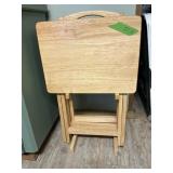 WOOD TV TRAYS LOT OF 4