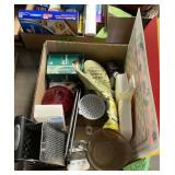 GRADERS, MEASURING CUPS, MISC BOX FULL