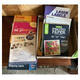 PHOTO PAPER, LABELS, ETC BOX FULL