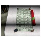 SHEET UNCUT 2 DOLLAR BILLS- 16 BILLS- 1976