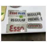 ESSO-SINCLAIR-GAS PUMP GLASS PANELS X6 SOME DAMAGE