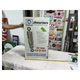 DELCO-PLEASURIZERS SHOCK SIGN PAINTED METAL