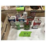 VINTAGE OILS CANS X9 ESSO TEXACO FIRESTONE SINGER