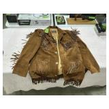 REAL LEATHER FRINGED JACKET-XL