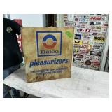 DELCO PLEASURIZERS SHOCK ADVRT. 28' X 24' CABINET.