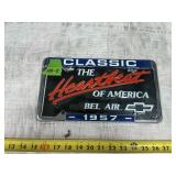 HEARTBEAT-BELAIR-1957 PLATE+ HOLDER 12' X 6.5'