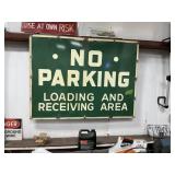 NO PARKING SIGN, VINTAGE PORCELAIN 36'TX48'W SINGL