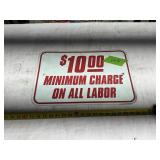 LABOR CHARGE SIGN, 18' X 12'