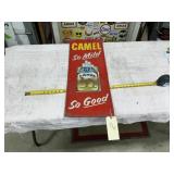 CAMEL CIG SELF FRAMED SIGN VINTAGE 32' X12'