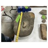 NATIVE AMERICAN GRINDING STONE + MORTAR BASIN