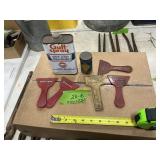 VINTAGE GULF CAN-FIRESTONE SCRAPERS-RALPHS BUICK