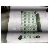 SHEET UNCUT 1 DOLLAR BILLS- 16 BILLS- 1995