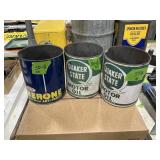 VINTAGE 1GAL CANS-QUAKER STATE-FREZONE X3