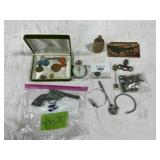 STOPWATCH LOT-TOYS-COINS-OLD KEYS-JEWELRY