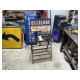 GULFLUBE OIL SIGN RACK