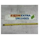 EXXON EXTRA UNLEADED SIGN PAINTED METAL 25' X 6'