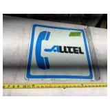 ALLTEL FLANGE SIGN, VINTAGE DOUBLE SIDED 18' X 19'