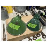 PORCELAIN SERVICE STATION LIGHT SHADES X2