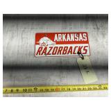 ARKANSAS RAZORBACK LICENSE PLATE-VINTAGE PORCELAIN