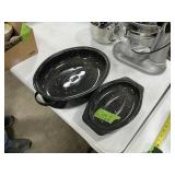 ENAMEL ROASTING PANS X2 (16' X 12')