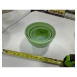 FIREKING JADEITE BEADED EDGE BOWLS X3