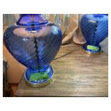 BLUE GLASS LAMPS X2 30' TALL