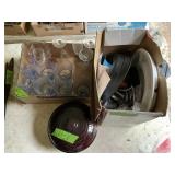 BEAN POT, GLASSES, TABLETOP GRILL