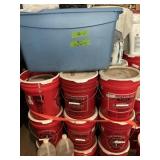 APPROX 75 BUCKETS OF RICE, SALT, BEANS, ETC.