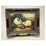 RABBIT PICTURE, NICE FRAME, 33' X27'