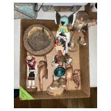 KACHINA DOLLS X4, WOODEN MONKEYS ETC