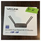 WAVLINK AC1200 DUAL BAND WIFI ROUTER-NEW