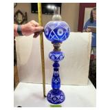 COBALT CUT TO CLEAR KEROSENE LAMP