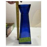 BLUE GLASS 12' VASE