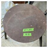 ROUND METAL TABLE, 24' ACROSS,30' TALL, HEAVY