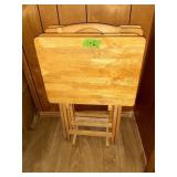 SET WOODEN TV TRAYS