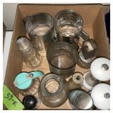 METAL SIFTERS, SALT AND PEPPER SHAKERS