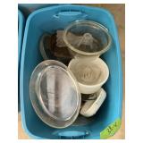 TUB OF DISHES-GLASS