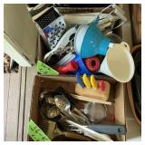 KITCHEN ITEMS, KNIVES FUNNELS GRATER