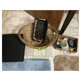 SMALL RUGS, BASKETS