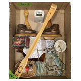 BACK SCRATCHER, BRONZED BABY SHOES, PLATE HOLDERS