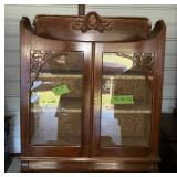 VINTAGE OAK DROP-FRONT SECRETARY DESK WITH SHELVES