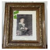 ORNATE FRAMED YOUNG BOY ï¿½ FRAME IS DAMAGED
