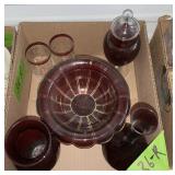 RUBY RED GLASS LOT