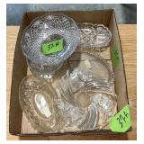 CLEAR GLASS SERVING BOWLS, PLATES